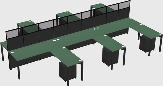 Shared l-shape cubicle
