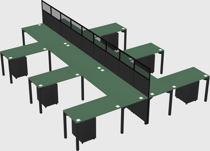 Shared l-shape cubicle