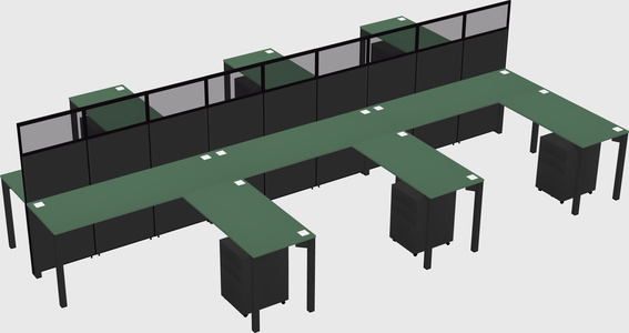 Shared l-shape cubicle