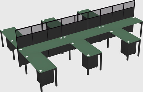 Shared l-shape cubicle