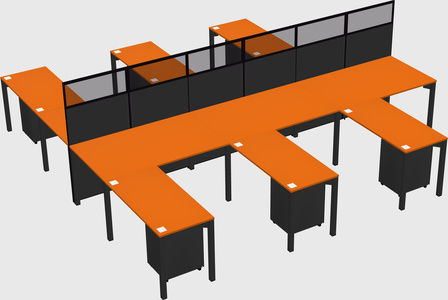 Shared l-shape cubicle