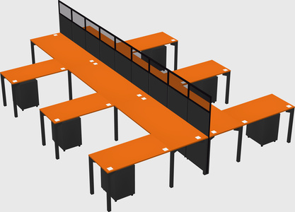 Shared l-shape cubicle