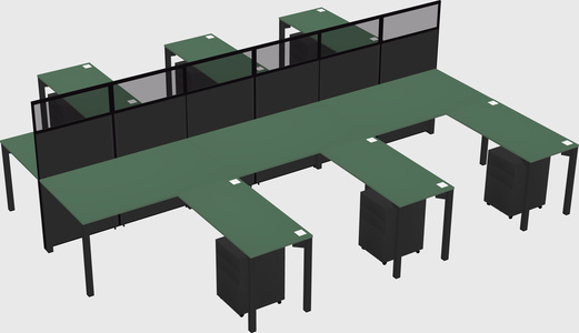Shared l-shape cubicle