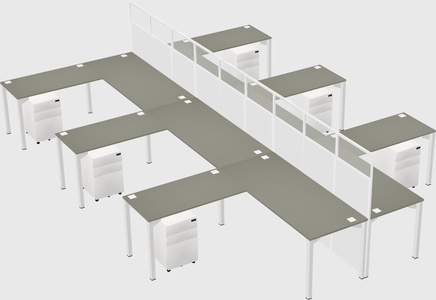 Shared l-shape cubicle