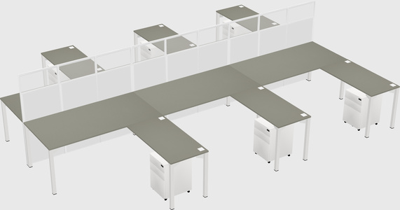 Shared l-shape cubicle