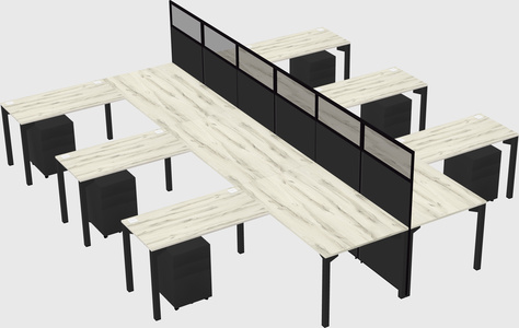 Shared l-shape cubicle