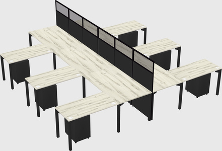 Shared l-shape cubicle