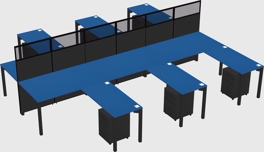 Shared l-shape cubicle