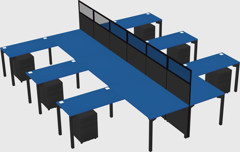 Shared l-shape cubicle