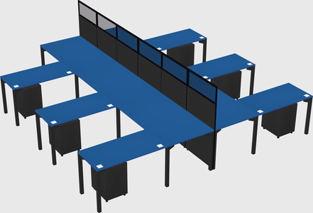 Shared l-shape cubicle