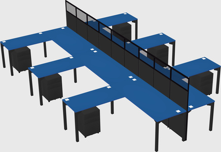 Shared l-shape cubicle