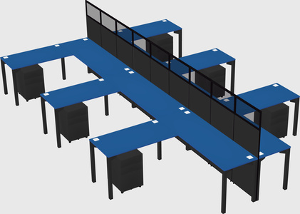 Shared l-shape cubicle
