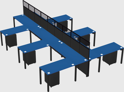 Shared l-shape cubicle