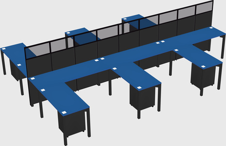 Shared l-shape cubicle