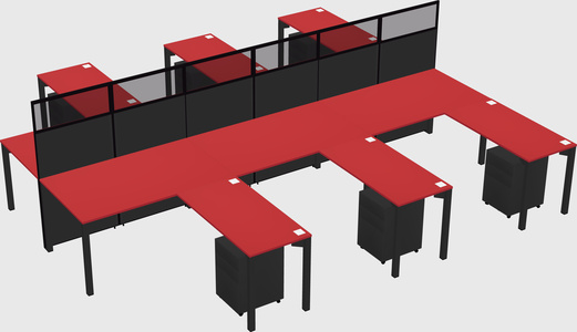 Shared l-shape cubicle
