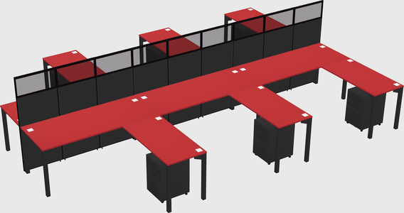 Shared l-shape cubicle