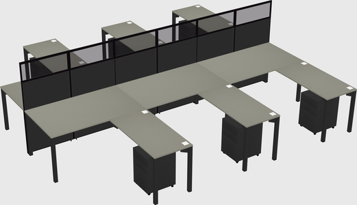 Shared l-shape cubicle