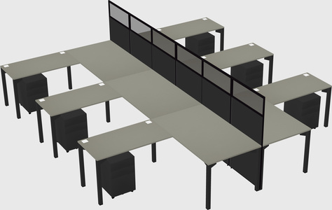 Shared l-shape cubicle