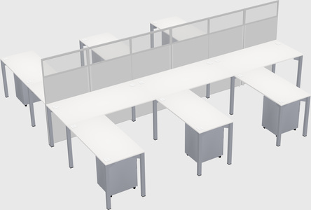 Shared l-shape cubicle