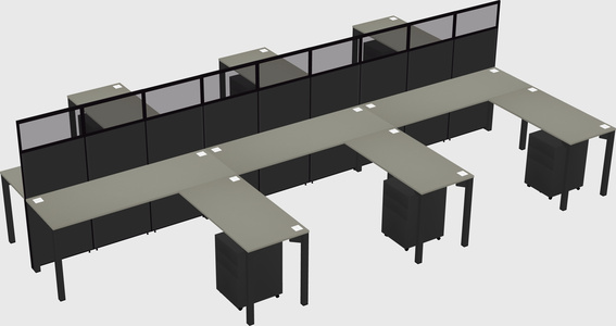 Shared l-shape cubicle