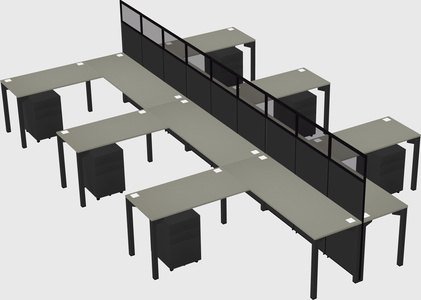 Shared l-shape cubicle