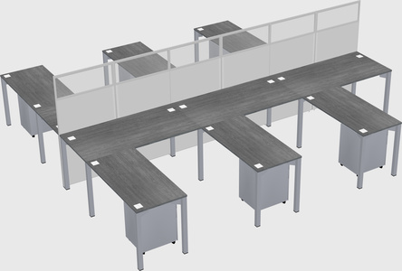 Shared l-shape cubicle