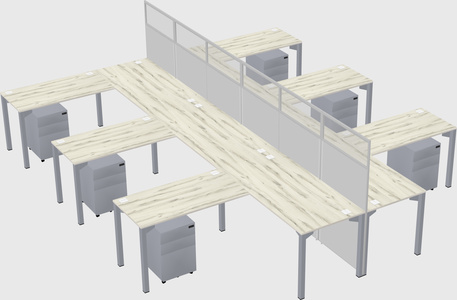 Shared l-shape cubicle