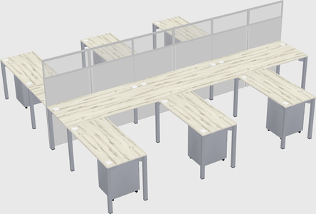 Shared l-shape cubicle