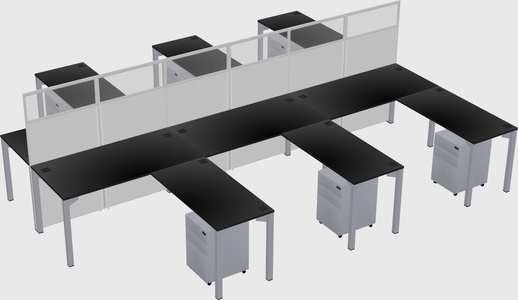 Shared l-shape cubicle