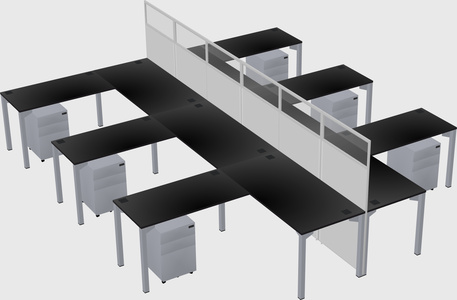 Shared l-shape cubicle