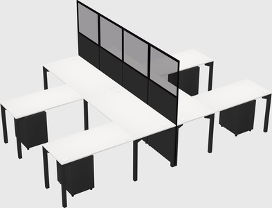 Shared l-shape cubicle