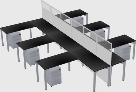 Shared l-shape cubicle