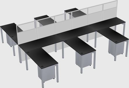 Shared l-shape cubicle