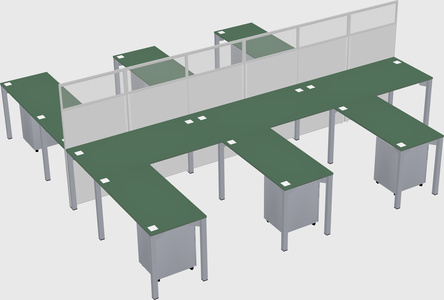 Shared l-shape cubicle