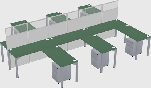 Shared l-shape cubicle