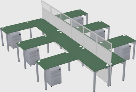 Shared l-shape cubicle