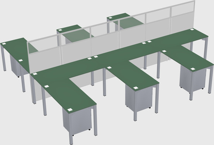 Shared l-shape cubicle