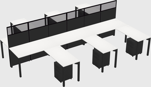 Shared l-shape cubicle