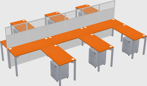 Shared l-shape cubicle