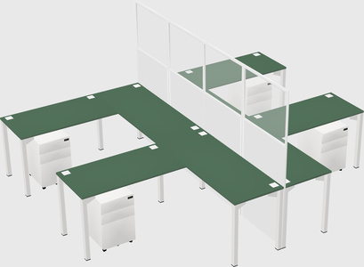 Shared l-shape cubicle