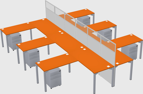 Shared l-shape cubicle