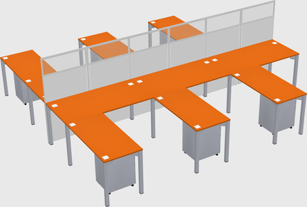 Shared l-shape cubicle