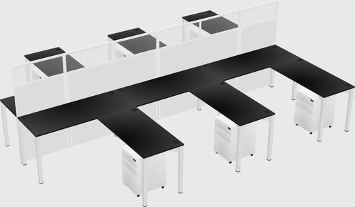 Shared l-shape cubicle