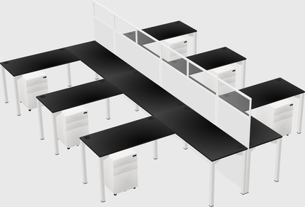 Shared l-shape cubicle
