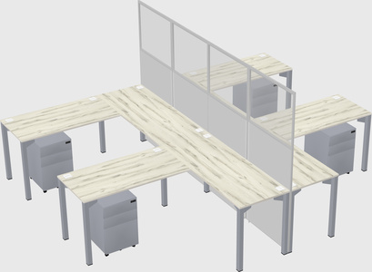 Shared l-shape cubicle