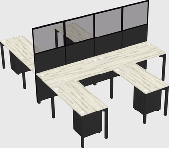 Shared l-shape cubicle