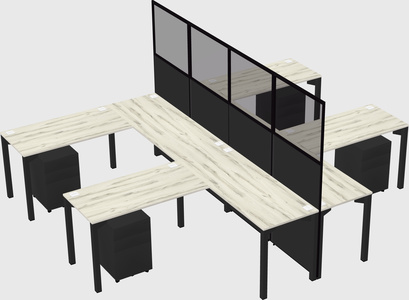 Shared l-shape cubicle