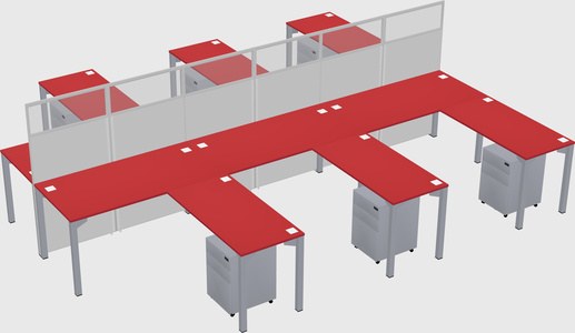 Shared l-shape cubicle