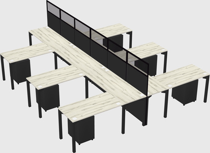 Shared l-shape cubicle
