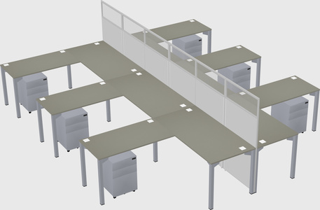 Shared l-shape cubicle